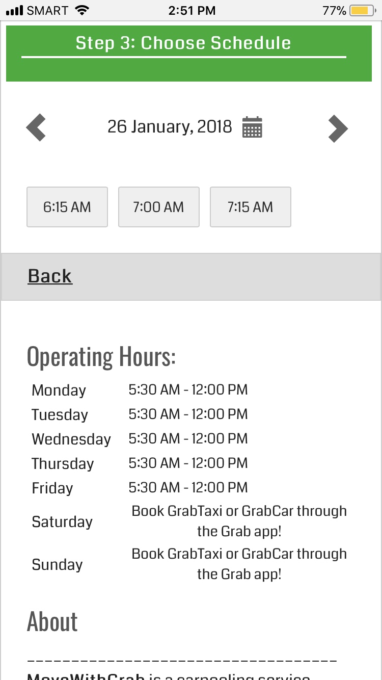 Grab operating hours